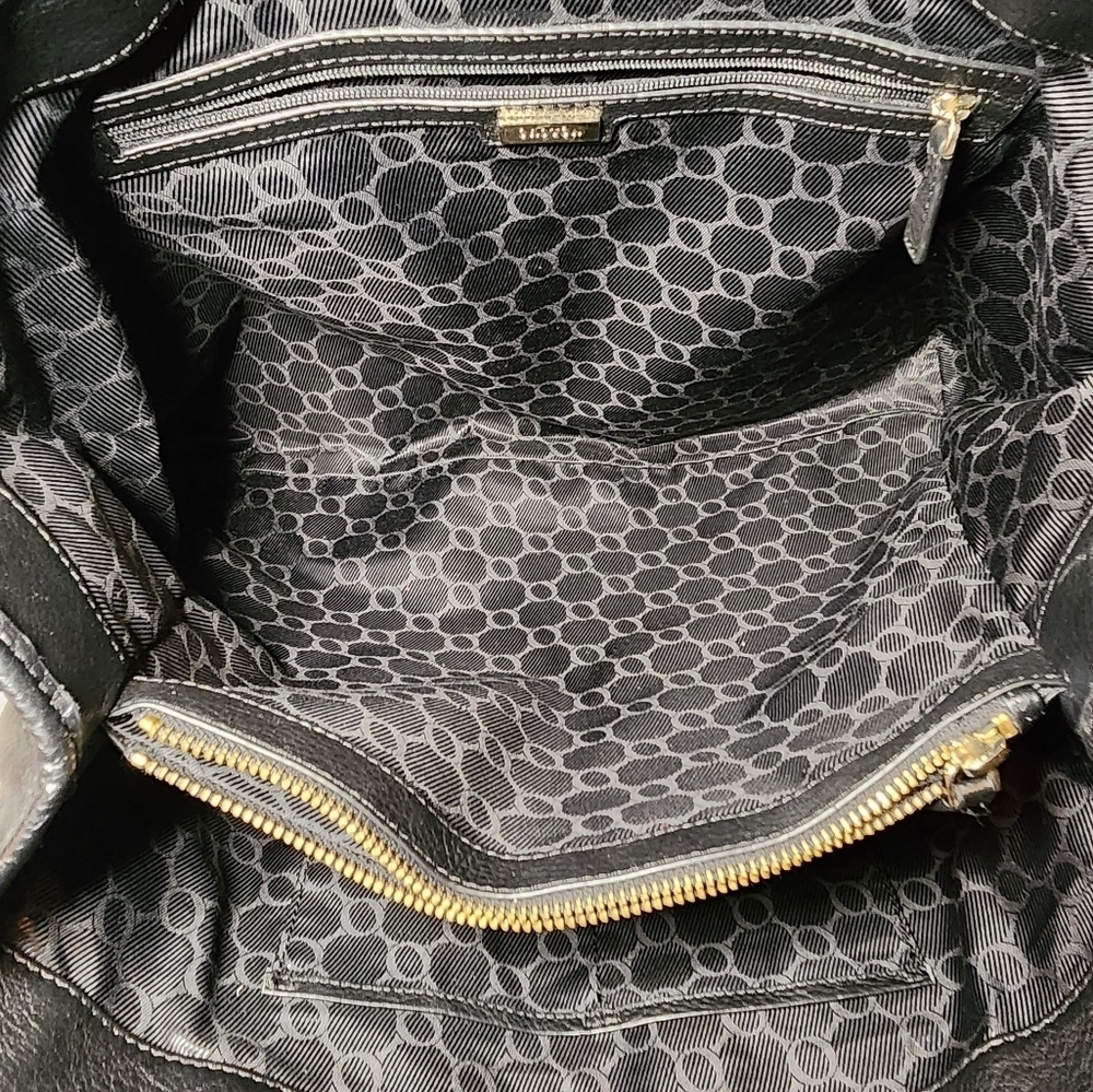 Oroton Black Large Pebbled Leather HandBag Travel Office - Picture 8 of 11
